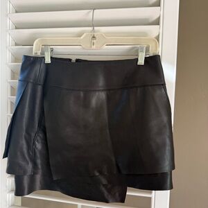 Helmut Lang Black Leather Mini Skirt